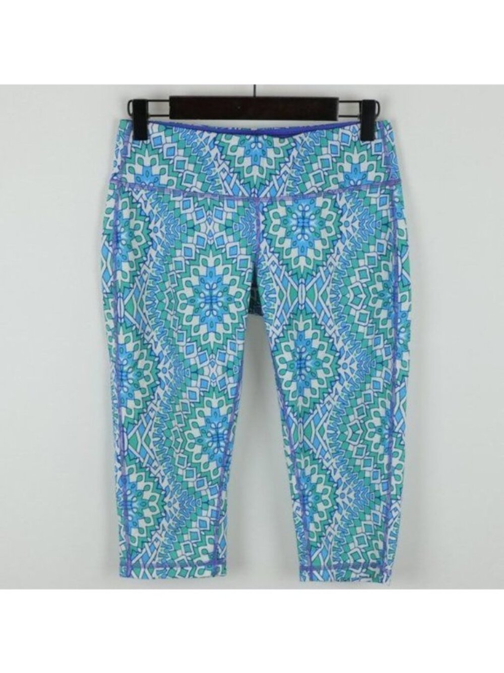 Prana Maison Women's Small Blue Green Mid Rise Crop Activewear Leggings